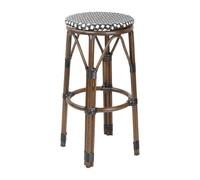 Bolero Parisian Style PE Rattan Bar Stools (Pack of 2), Black Dot Mix