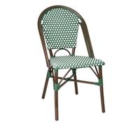 Bolero Parisian Style PE Rattan Chair Green Dot Mix, Set 2