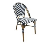 Bolero Parisian Style Rattan Side Chair Black (2 pack)
