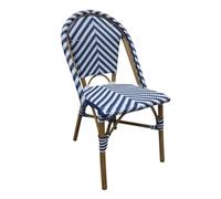 Bolero Parisian Style Rattan Side Chair Blue (Pack of 2)