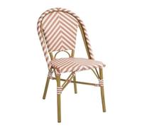 Bolero Parisian Style Rattan Side Chair Coral (Pack of 2)