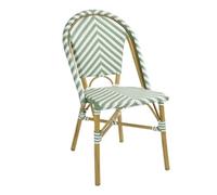 Bolero Parisian Style Rattan Side Chair Light Green (2 pack)