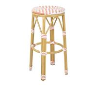 Bolero PE Rattan Bar Stools Parisian Style 750mm, Coral, Pack of 2
