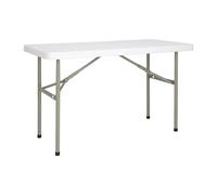 Bolero PE Rectangular Folding Table White Sturdy Indoor Outdoor - 4ft - Single