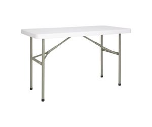 Bolero PE Rectangular Folding Table White Sturdy Indoor Outdoor - 4ft - Single