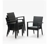 Bolero PE Wicker Armchairs Charcoal (4 pack)