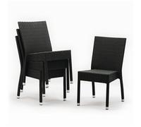Bolero PE Wicker Side Chairs Charcoal (Pack of 4)