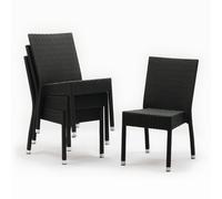 Bolero PE Wicker Side Chairs Charcoal (Pack of 4) - CF159
