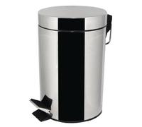 Bolero Pedal Waste Bin Stainless Steel 3Ltr - Bathroom, Office, Kitchen Trash Can L427