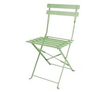 Bolero Perth Pavement Style Steel Folding Indoor Outdoor Chairs Set (Pack 2), Light Green, Powder Coated Steel Seat & Frame, Seat Height: 440 mm, FT270