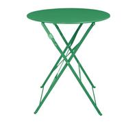 Bolero Perth Pavement Style Round Steel Table, Forest Green, 600mm, 600 mm