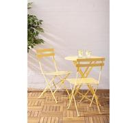 Bolero Perth Pavement Style Round Table Mellow Yellow, 600mm, 600 mm
