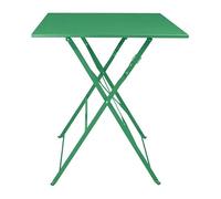 Bolero Perth Pavement Style Square Steel Table, Forest Green, 600mm, 600 mm