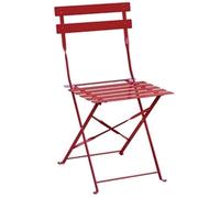 Bolero Red Pavement Style Steel Chairs Lightweight Foldable Sturdy - Pack of 2