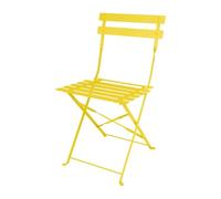 Bolero Perth Steel Folding Pavement Chairs, Mellow Yellow (Pack of 2) | Optimises storage space and withstands outdoor conditions in busy commercial café or bistro dining areas.