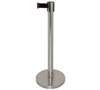 Bolero Polished Stainless Steel Barrier with Extended up to 3m Black Strap - Highly Stylish and Functional - H935mm