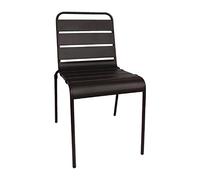 Bolero Powder Coated Steel Slatted Side Chairs, Black (Pack of 4)