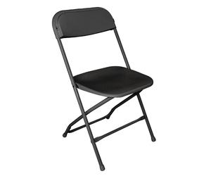 Bolero PP Folding Chairs in Black - UV and Rain Resistant - Pack of 10