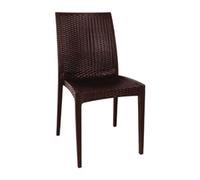 Bolero PP Rattan Bistro Side Chairs Brown (4 Pack)