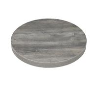 Bolero Pre Drilled Round Melamine Table Top in Grey Durable Heat Proof - 600mm
