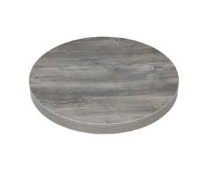 Bolero Pre Drilled Round Melamine Table Top in Grey Durable Heat Proof - 600mm