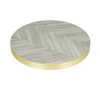 Bolero Pre-Drilled Round Table Top Chevron Design, 600mm