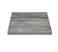 Bolero Pre-Drilled Square Melamine Table Top Ash Grey 600mm