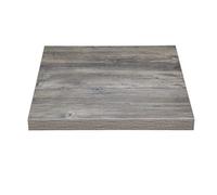 Bolero Pre-Drilled Square Melamine Table Top Ash Grey 600mm