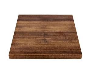 Bolero Pre-Drilled Square Table Top 48mm Thick, Rustic Oak 700mm | Swaps onto compatible bases for fast self-assembly, with an easy-to-wipe PVC edge suited for indoor dining areas.