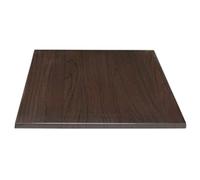 Bolero Pre-drilled Square Tabletop Dark Brown 700mm