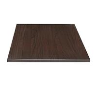 Bolero Pre-drilled Square Table Top in Dark Brown - 600(W) x 600(D) mm