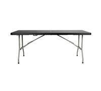 Bolero Rectangular Centre Folding Table 6ft Black - Compact Storage Hotel HZ169