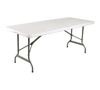 Bolero Rectangular Centre Folding Table 6ft, White | Suits busy indoor or outdoor catering events; exceptionally simple to set up, transport and store compactly.