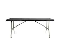 Bolero Rectangular Centre Folding Utility Table Black 6ft (Single)