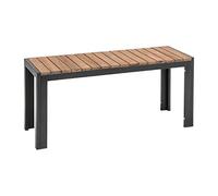 Bolero Rectangular Steel and Acacia Wood Benches 1000mm, Pack of 2