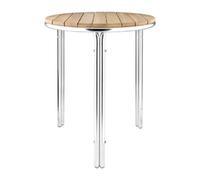 Bolero Round Ash and Aluminium Table 600mm