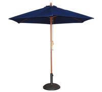 Bolero Round Double Pulley Parasol in Blue Weatherproof Sturdy - 2.5m Diameter