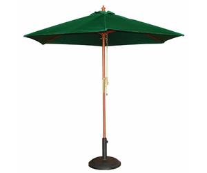 Bolero Round Double Pulley Parasol in Green Weatherproof Sturdy - 3m Diameter