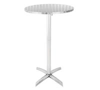 Bolero Flip Top Poseur Table Stainless Steel - Classic Pattern with Lightweight Aluminium Base & Resistance to Corosion - 1050mmx600mm