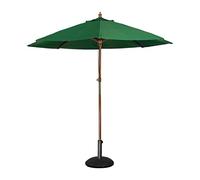 Bolero Round Outdoor Garden Parasol, 245gsm, 3m Diameter, Green, 252X3M | Eight canopy ribs prevent wind damage, while a sturdy two-pole mast keeps the structure upright. Base sold separately.