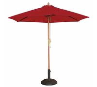 Bolero Round Parasol 2.5m Diameter Red Outdoors Wood and Polyester
