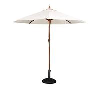 Bolero Round Parasol 2.5m Outdoor Garden Umbrella, Cream, 237X25M | Water-repellent 245gsm polyester canopy protects guests from rain, while eight ribs and a two-pole mast resist wind damage.