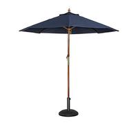 Bolero Round Double Pulley Parasol in Blue Weatherproof Sturdy - 2.5m Diameter