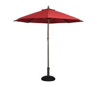 Bolero Round Pulley Parasol Wood Frame 3m, Red, 252X3M