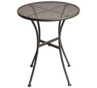 Bolero Round Steel Patterned Bistro Table Grey 600mm