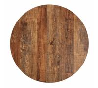 Bolero Round Table Top in Wood Pattern Heat Resistance Pre Drilled - 48x600mm