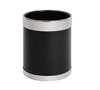 Bolero Mitre Black Waste Paper Bin with Silver Rim -Material Powder Coated Steel