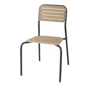 Bolero Santorini Outdoor Chairs Wood Effect Stackable Indoor Outdoor - Pack of 4