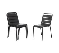 Bolero Slatted Steel Side Chairs Grey (Pack of 4) - CS727