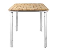 Bolero Square Ash and Aluminium Table 700mm